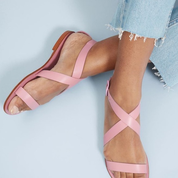 Everlane Italian Made Pink Modern Wrap Leather Sandals - Picture 5 of 15